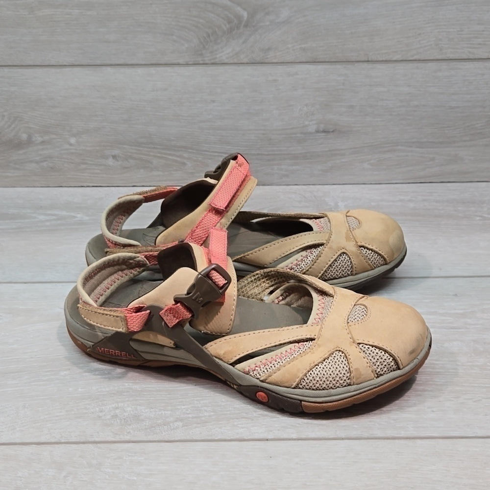 Merrell Women Outdoor Hiking Leather Sandals shoes sz 8
